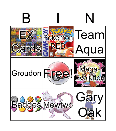 Pokemon Bingo Card