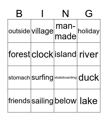 Unit 1: Holiday News Bingo Card