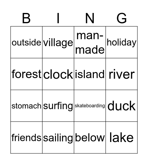 Unit 1: Holiday News Bingo Card