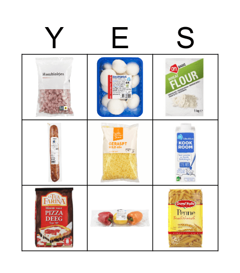 boodschap bingo Card