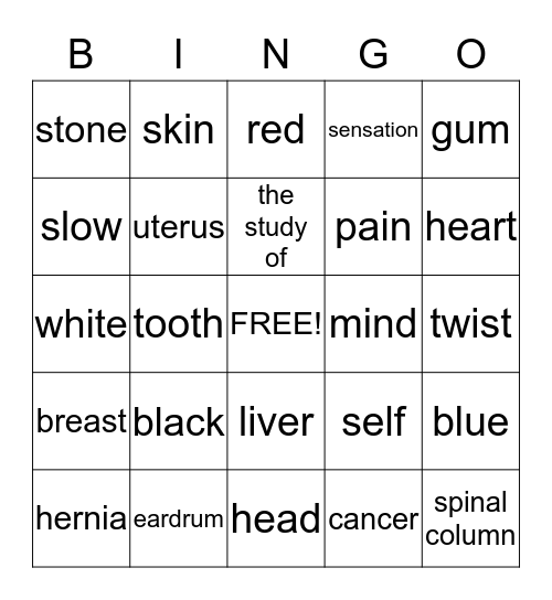 Chaper 1-4 Bingo Card