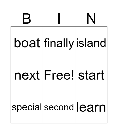 2nd grade 2nd 6 weeks words Bingo Card