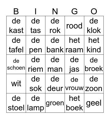 bingo arnhem! Bingo Card