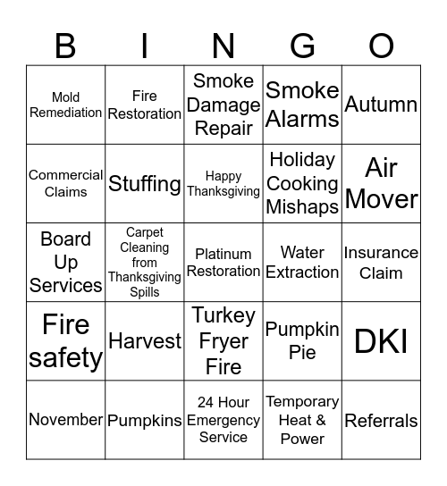 Platinum Restoration Bingo Card