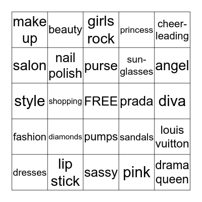ALL ABOUT GIRLS BINGO Card