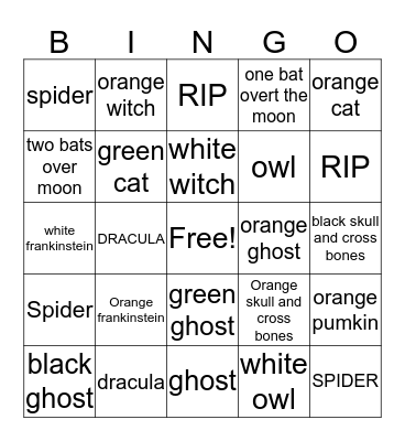 Halloween Bingo Card