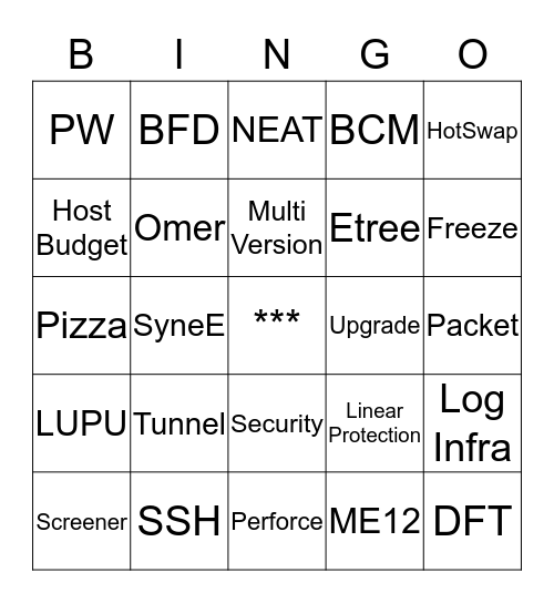NPT 9.0 Bingo Card