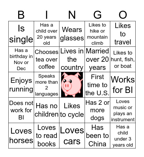Swine Academy Bingo Card