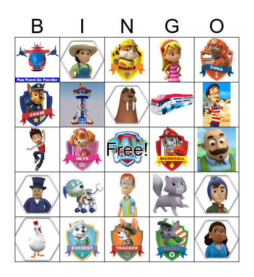 PAW PATROL BINGO Card