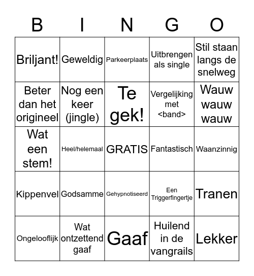 #3FM Gielreactie en SMS'jes na optreden Bingo Card