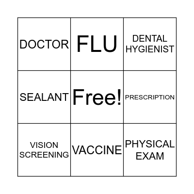 HEALTHY BINGO Card