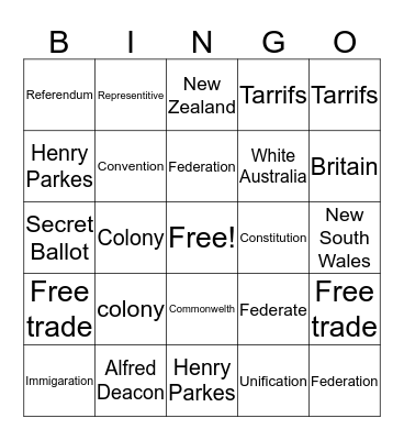 Anthony and Rory's bigoe Bingo Card