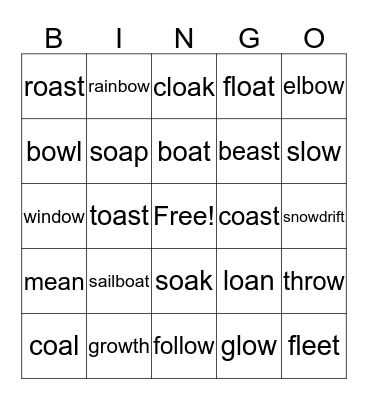 Phonics for Reading Level 2 (7-9) Bingo Card