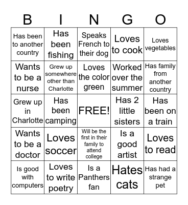 Find Someone Who... Bingo Card