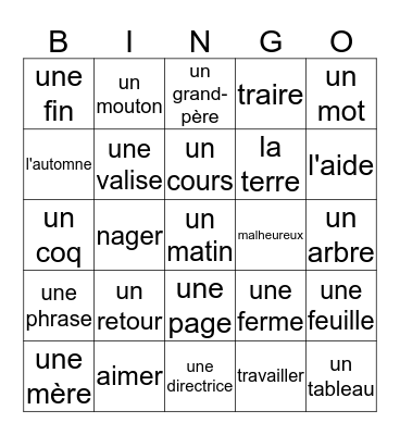 Contact 1-4 Bingo Card