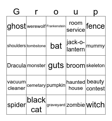 Halloween Bingo Card