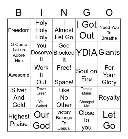 Gospel Bingo Card