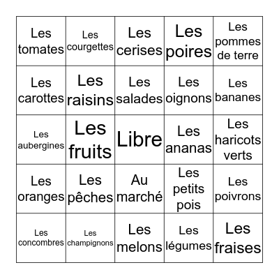 J'ai Gangé 6C Bingo Card