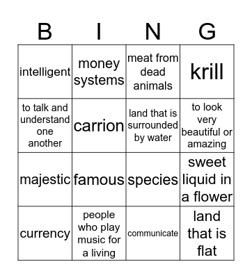 3rd Grade Bingo Card