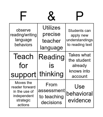 Responsive Teaching  Bingo Card