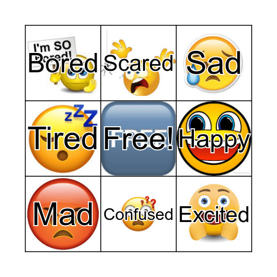 Feelings Bingo K-1 Bingo Card