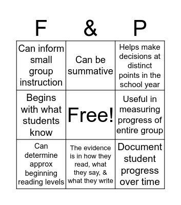Interval Assessments  Bingo Card