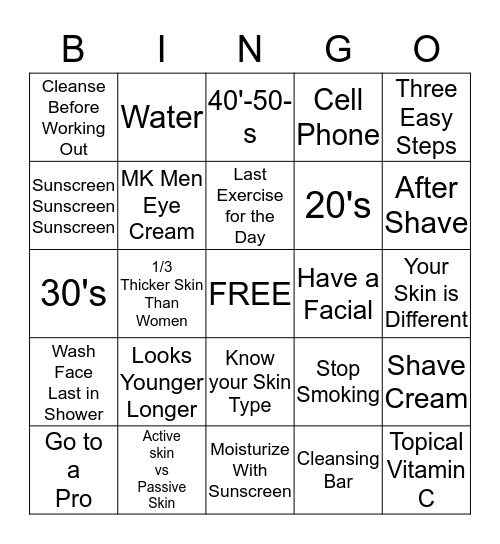 MEN<MEN< MEN Bingo Card