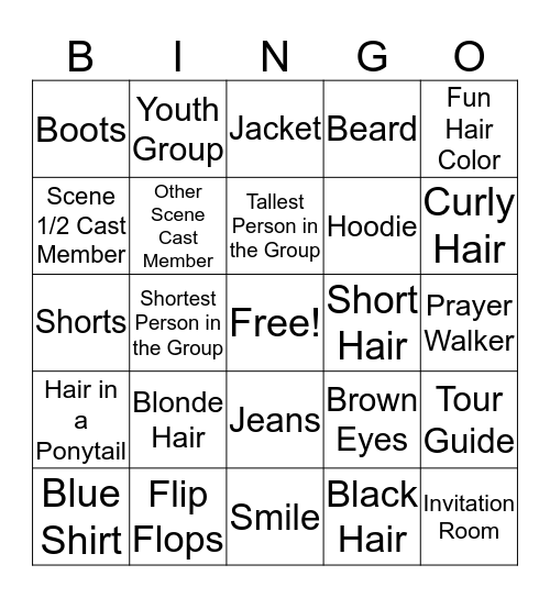 Judgement House Bingo Card