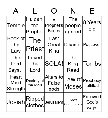 SOLA - BIBLE Bingo Card