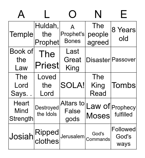 SOLA - BIBLE Bingo Card