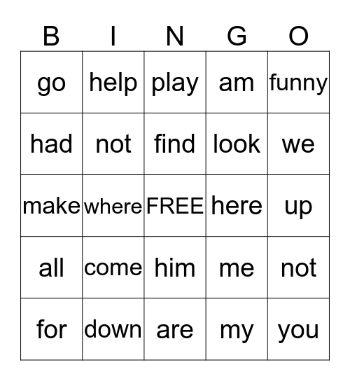 List 2 BINGO Card