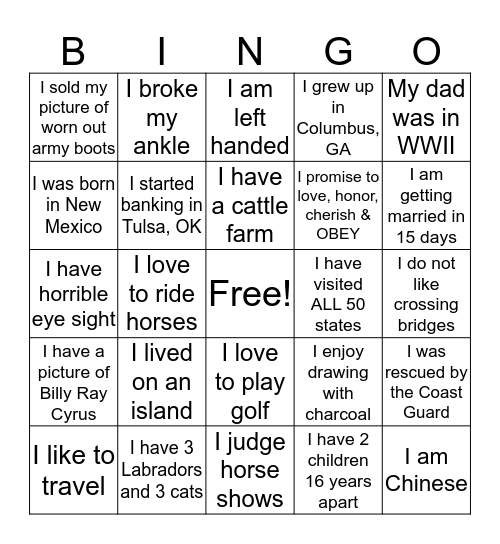 EAGLE BINGO Card