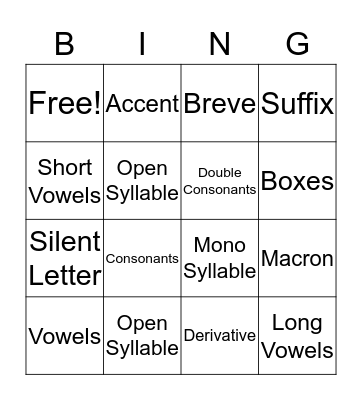MTA KIT 1 Bingo Card