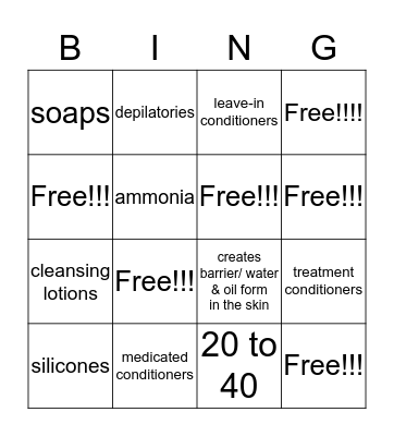 CHEMISTRY Page 3 Bingo Card