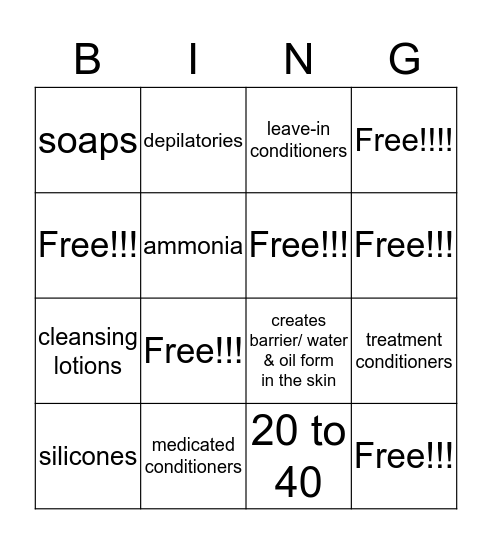 CHEMISTRY Page 3 Bingo Card