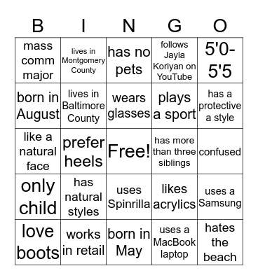 Ladybugs  Bingo Card