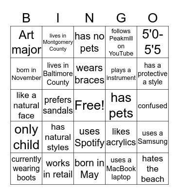 Ladybugs  Bingo Card