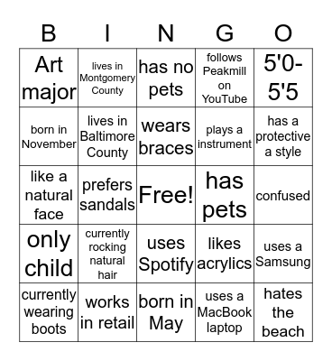 Ladybugs  Bingo Card