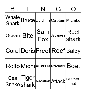 SHARK BAIT! Bingo Card