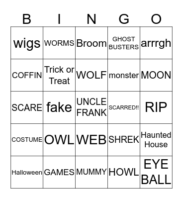 HALLOWEEN BINGO Card