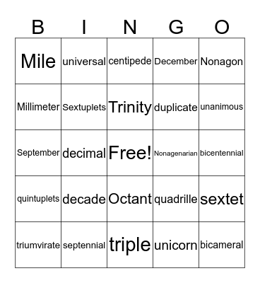 Lesson 3 Bingo Card