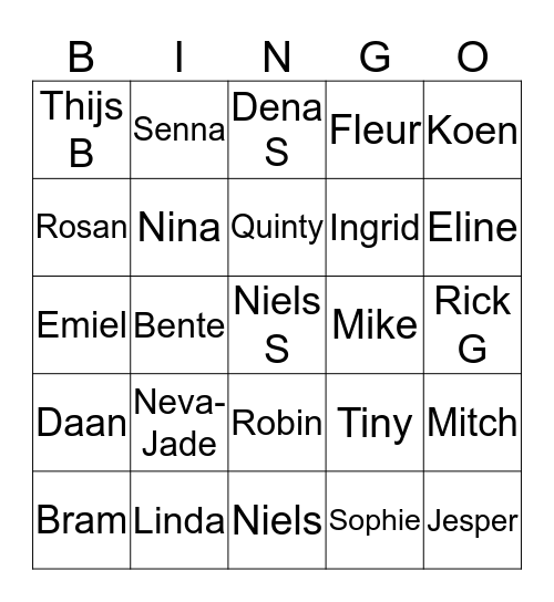 Tulpenstraat Bingo Card