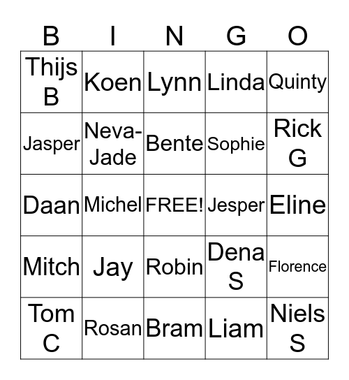 Tulpenstraat Bingo Card