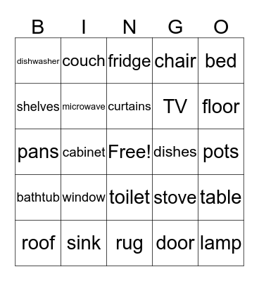 Home Bingo Card