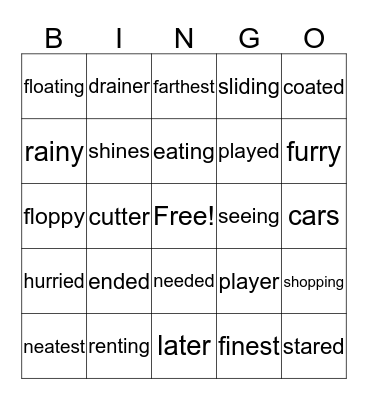 Decoding Two-Syllable Words Bingo Card
