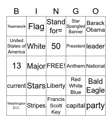 Government Bingo Card