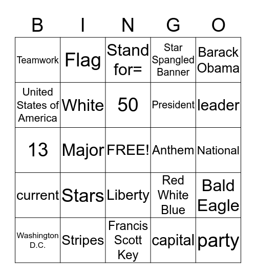 Government Bingo Card