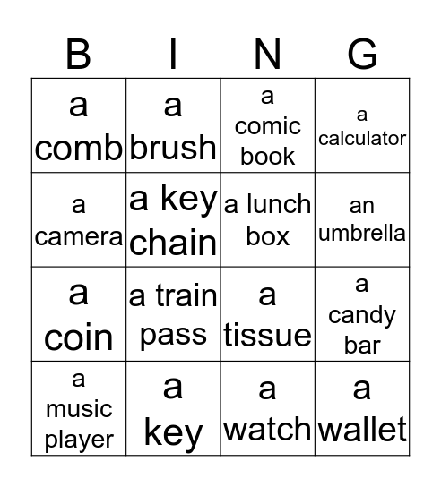 Yellow unit 2 Bingo Card