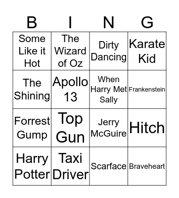 Film Quotes Bingo! Bingo Card