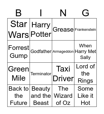 Film Quotes Bingo! Bingo Card